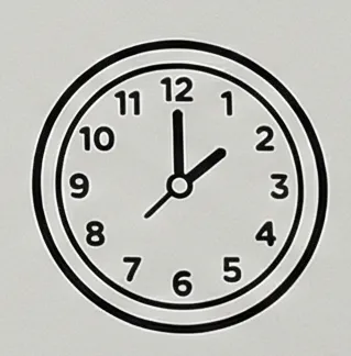 a clock with a black face and numbers.webp